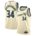 Giannis Antetokounmpo Milwaukee Bucks Unisex 2025/26 Swingman Jersey - Cream - City Edition