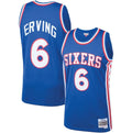 Julius Erving Philadelphia 76ers 1976/77 Hardwood Classics Jersey - Royal Blue
