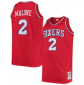 Moses Malone Philadelphia 76ers 1982/83 Hardwood Classics Jersey - Red